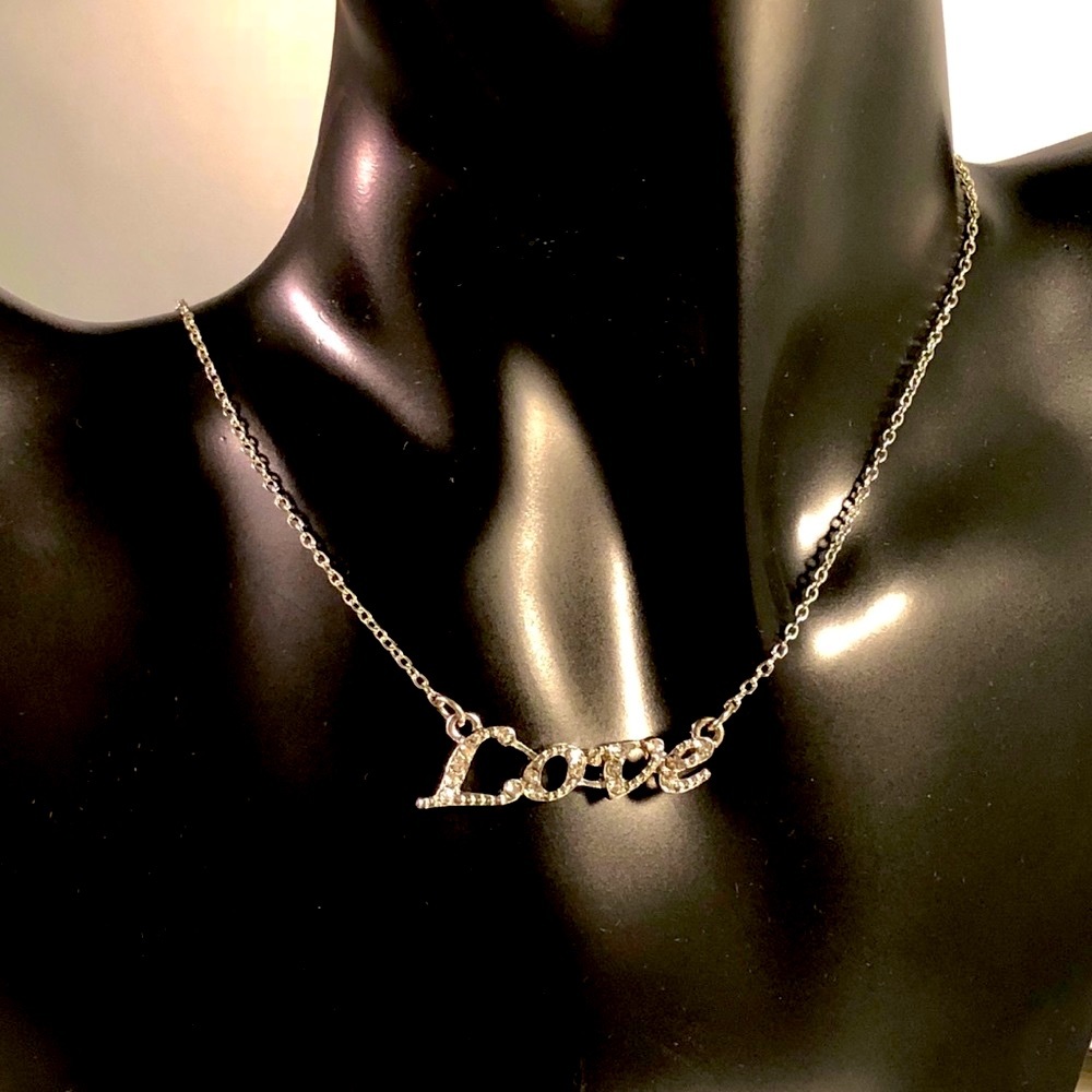 Gold Plated Necklace with Rhinestones